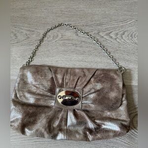 Elegant Brown Clutch with Chain Strap